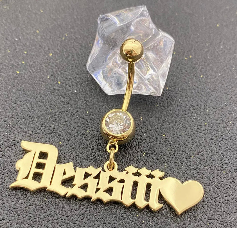 DOREMI Custom Name Nameplate Belly Ring Trendy Stainless Steel Body Jewelry  With Zircon Letter Gold Gift For Women 231021 From Men03, $8.98 | DHgate.Com